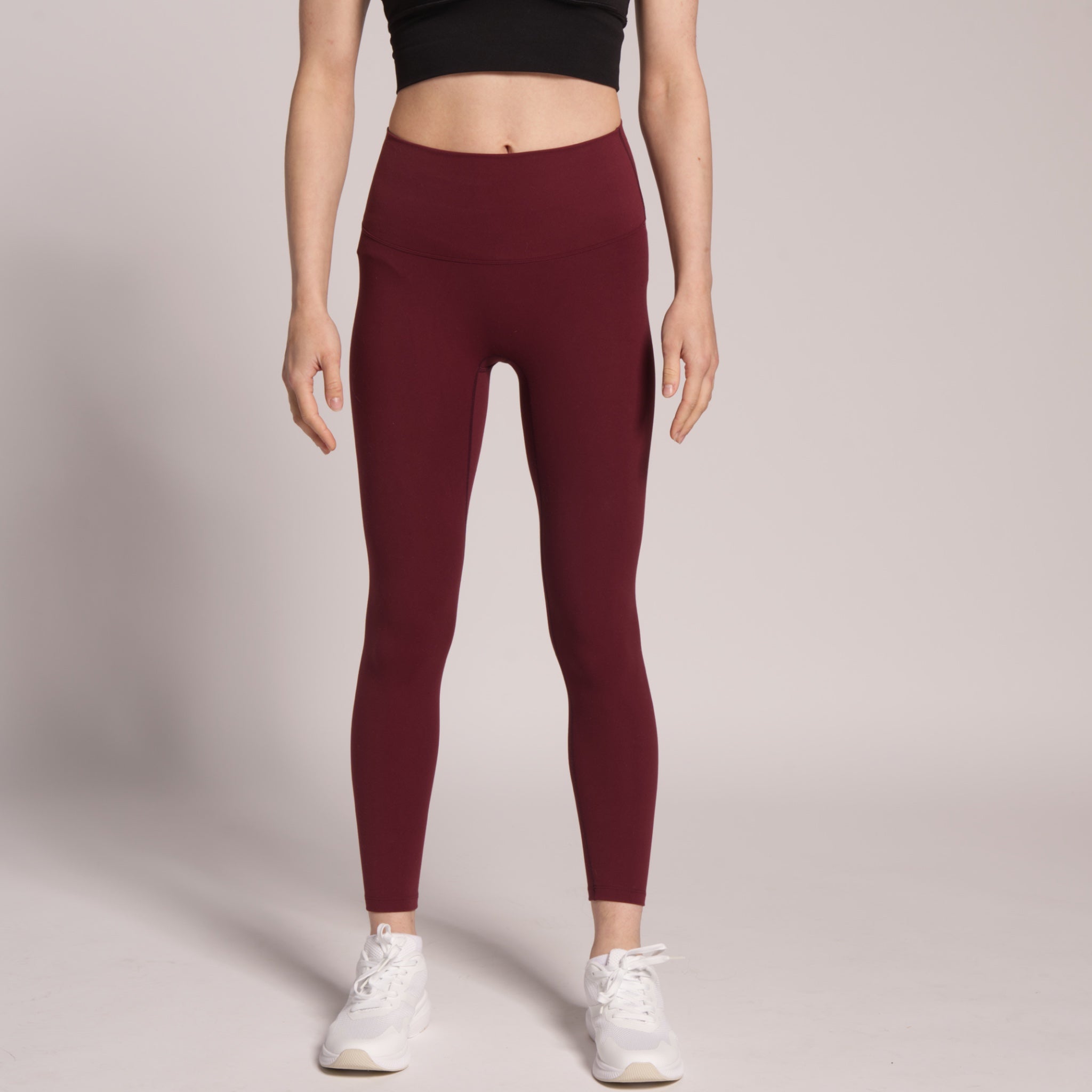 Maroon high waisted leggings best sale